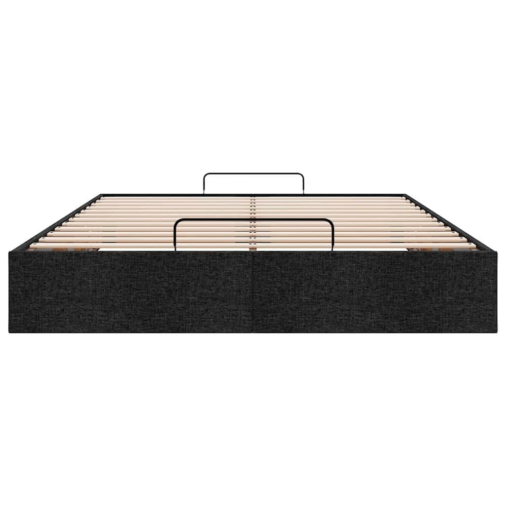 Ottoman Storage Bed Frame without Mattress Black Double Fabric