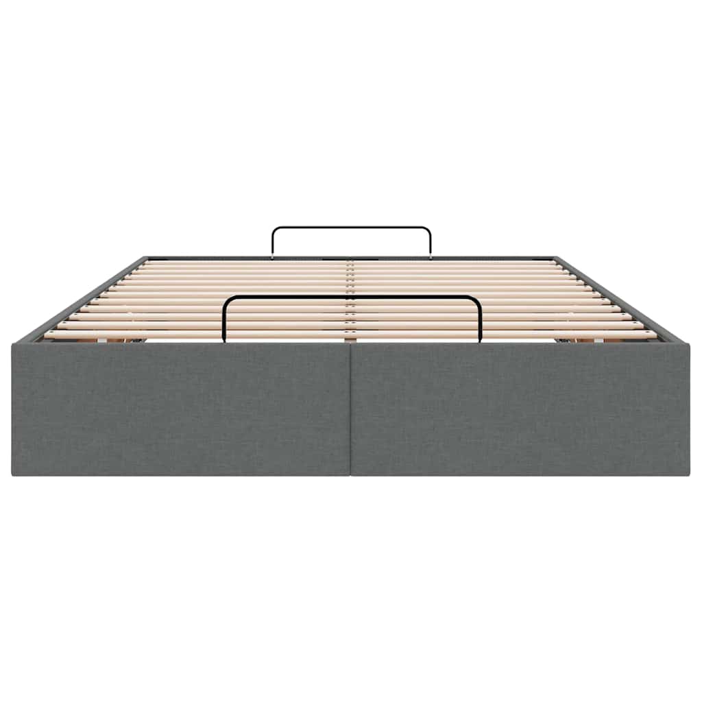 Ottoman Storage Bed Frame without Mattress Dark Grey King Single Fabric