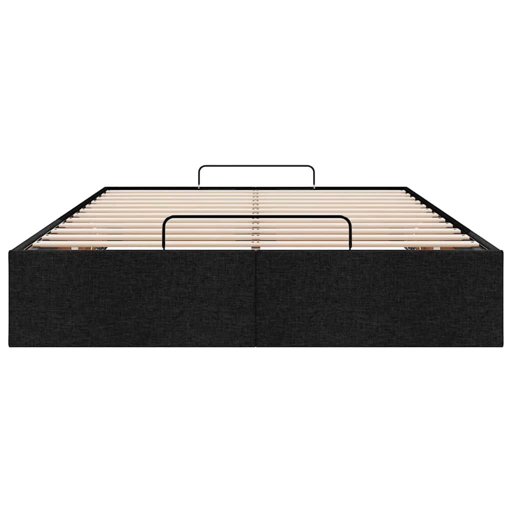 Ottoman Storage Bed Frame without Mattress Black King Single Fabric