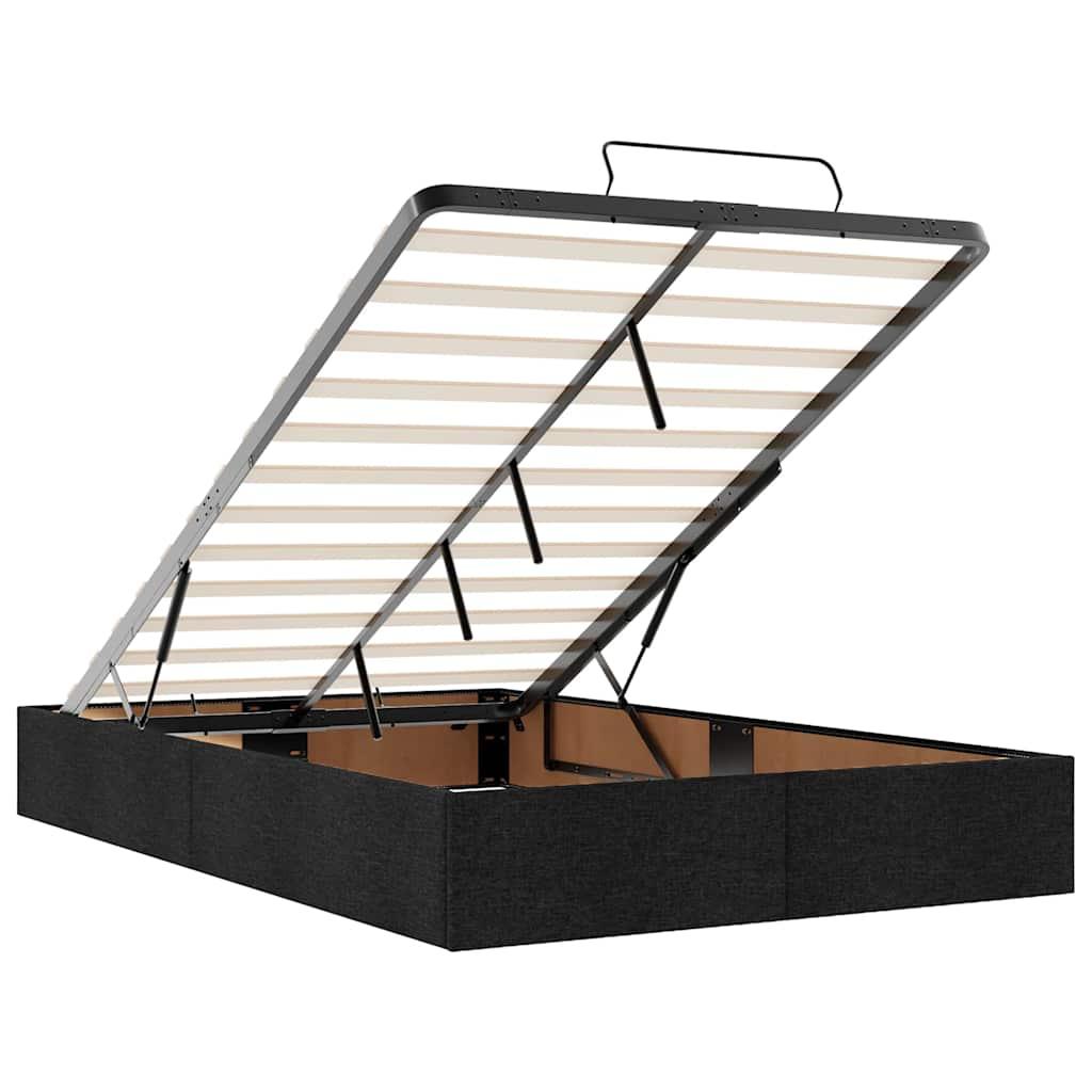 Ottoman Storage Bed Frame without Mattress Black King Single Fabric