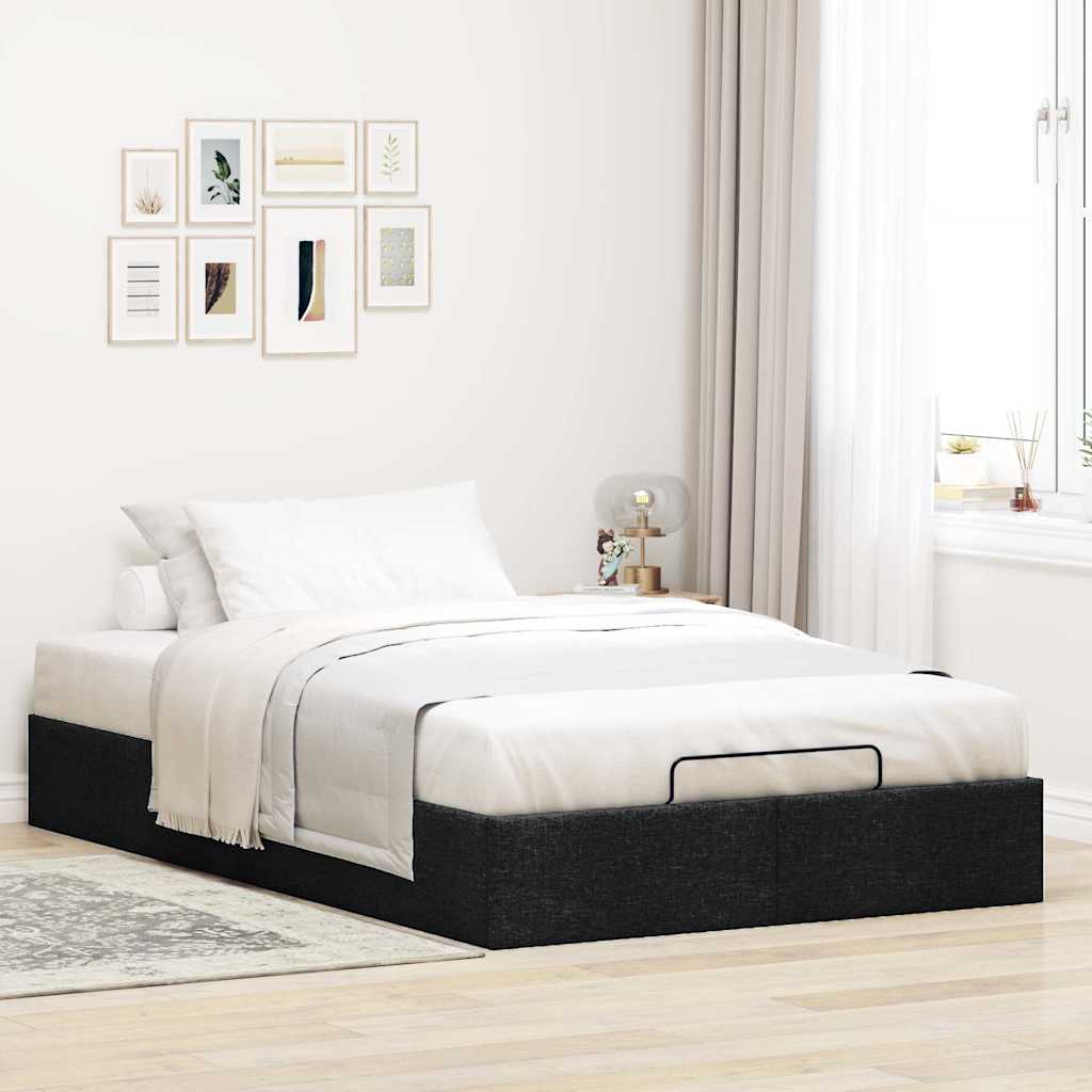Ottoman Storage Bed Frame without Mattress Black King Single Fabric