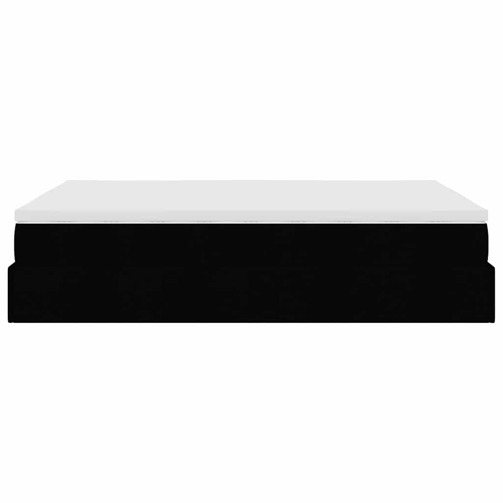 Ottoman Bed with Mattress Black Queen Fabric