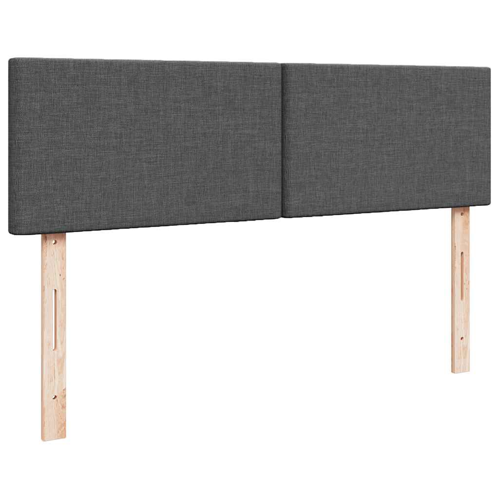 Ottoman Bed with Mattress Dark Grey Queen Fabric