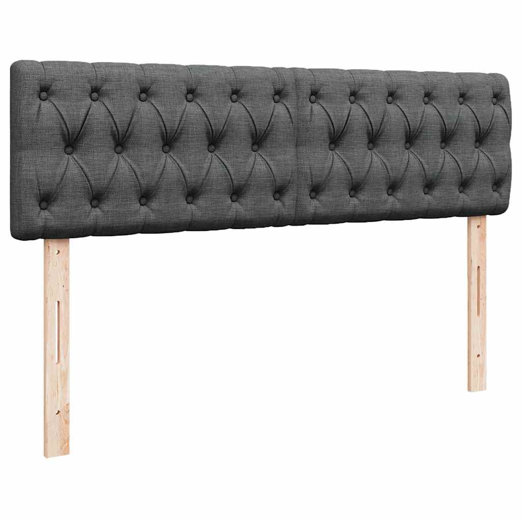 Ottoman Bed with Mattress Dark Grey Queen Fabric