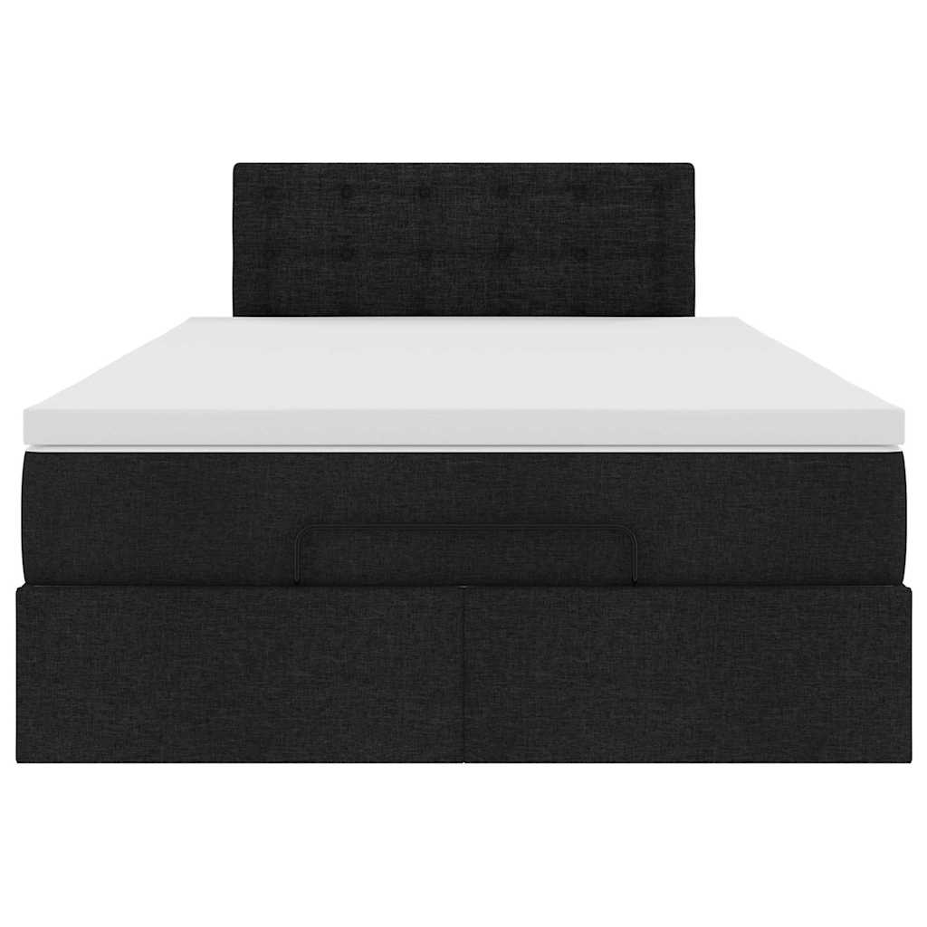 Ottoman Bed with Mattress Black King Single Fabric