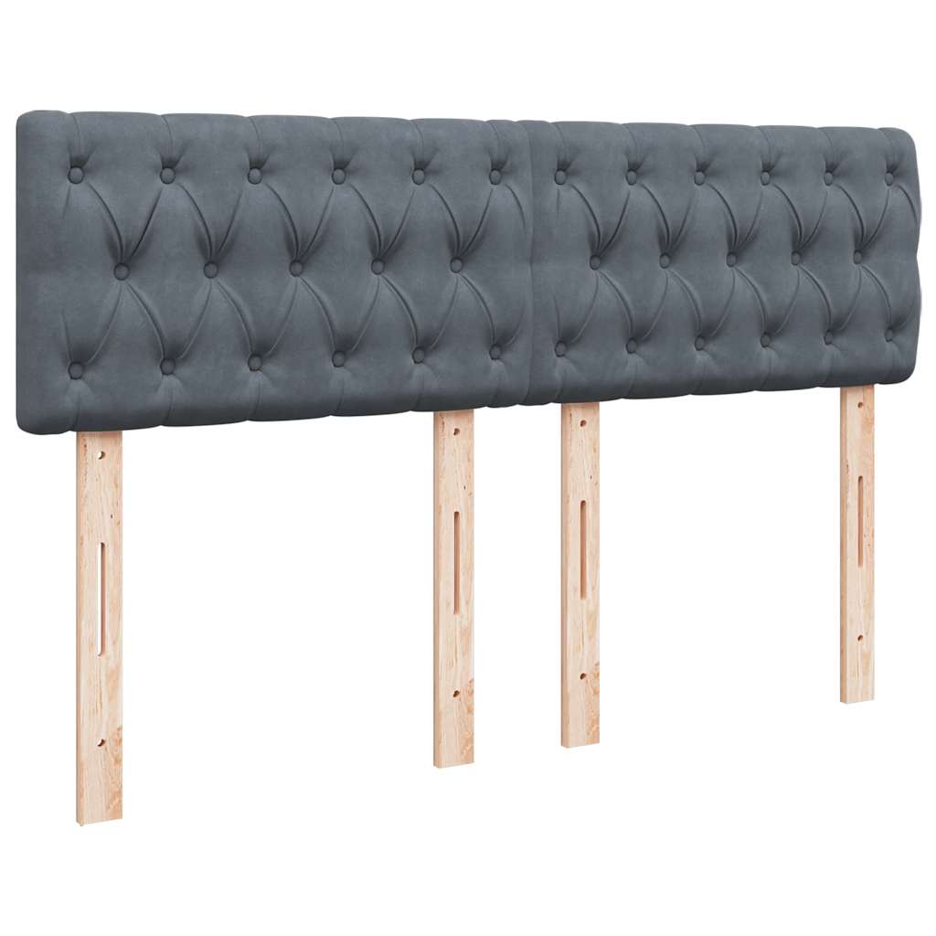 Ottoman Bed with Mattress Dark Grey Queen Velvet