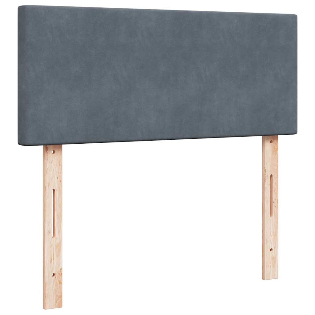 Ottoman Bed with Mattress & LEDs Dark Grey King Single Velvet