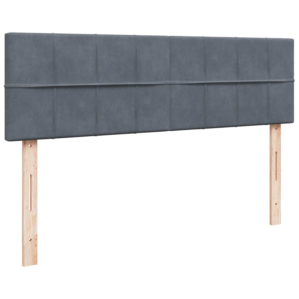 Ottoman Bed with Mattress & LEDs Dark Grey Double Velvet