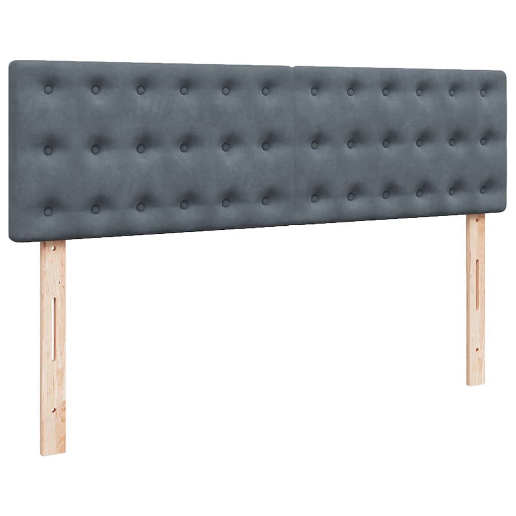 Ottoman Bed with Mattress & LEDs Dark Grey Double Velvet
