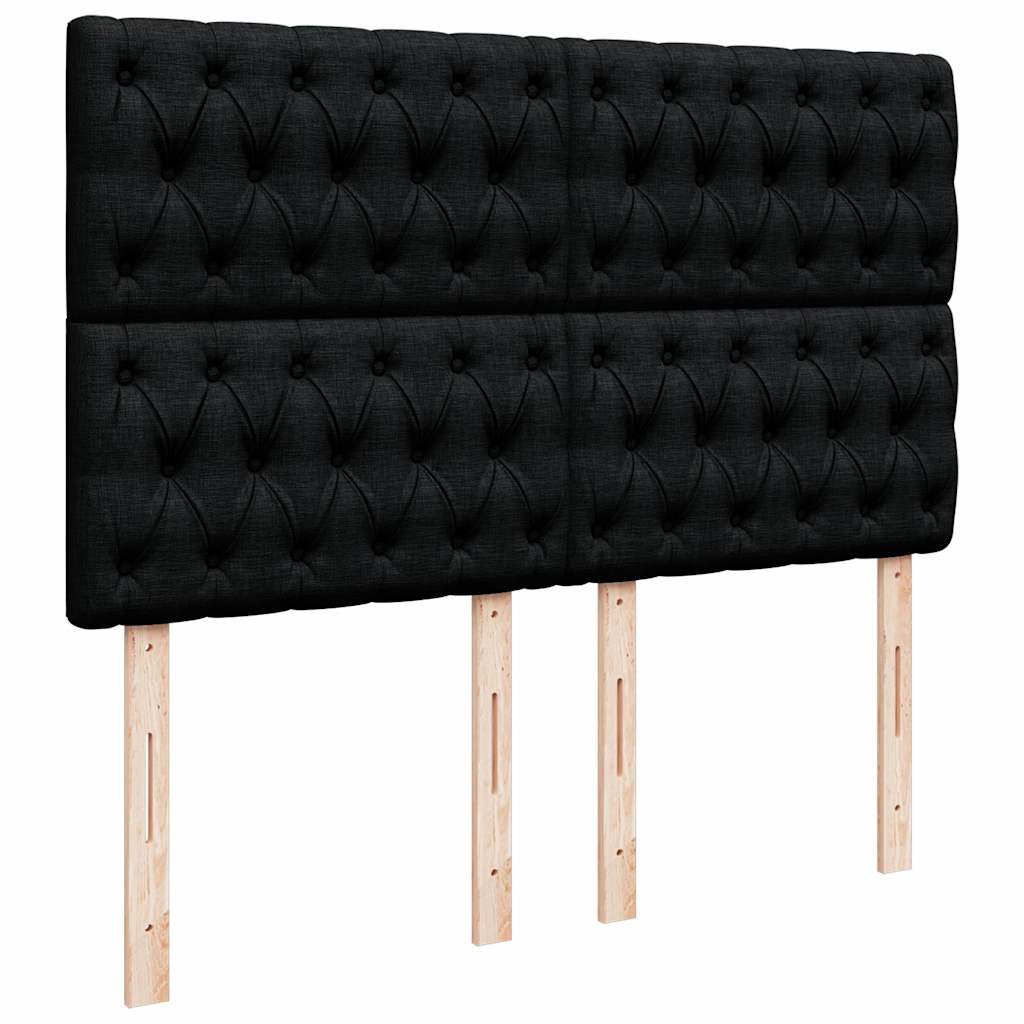 Ottoman Bed with Mattress Black Queen Fabric