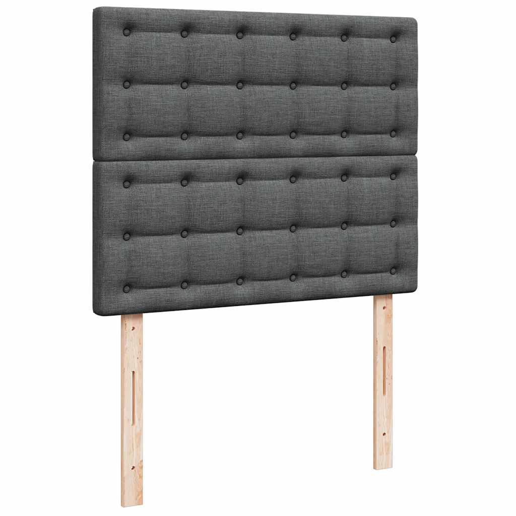 Ottoman Bed with Mattress Dark Grey King Single Fabric