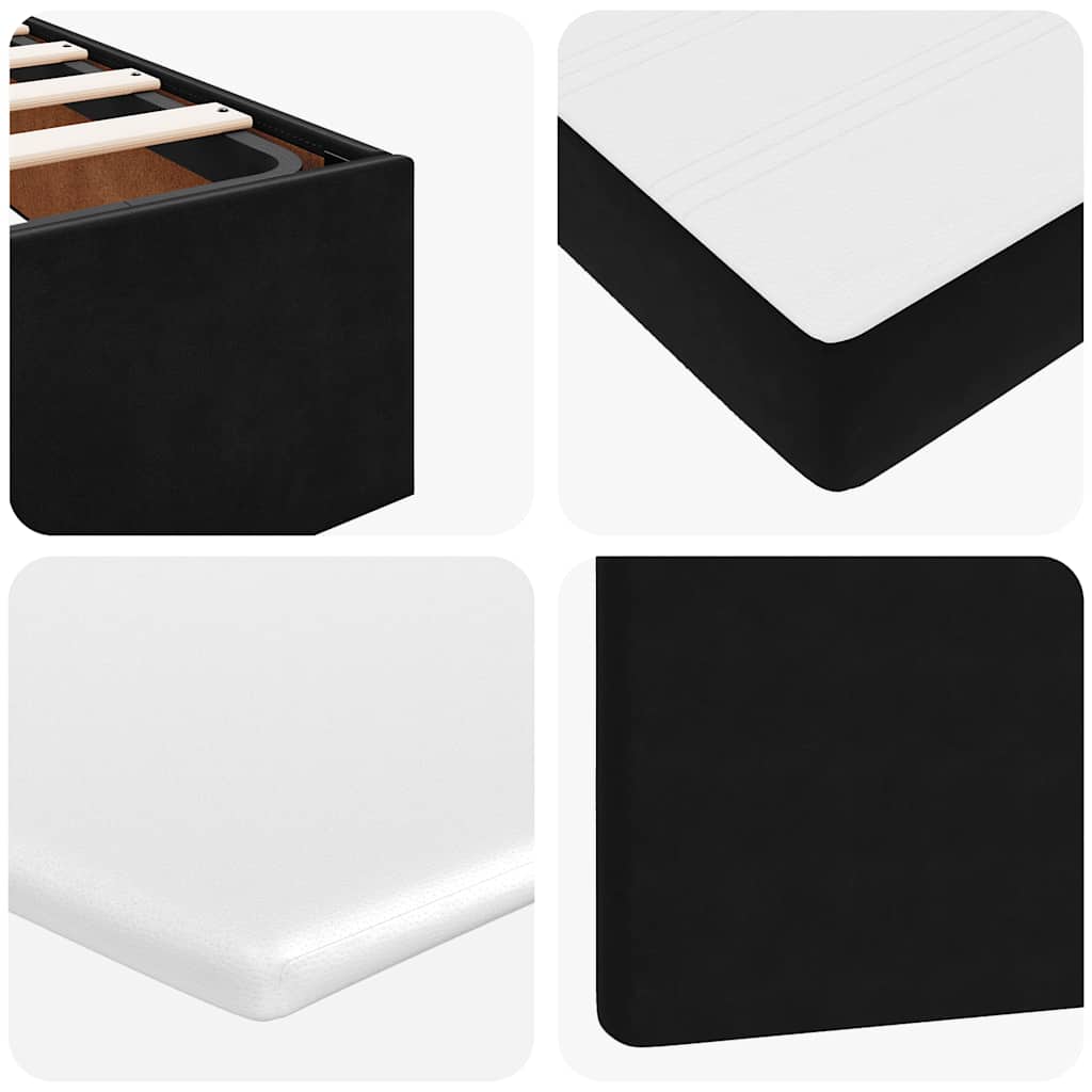 Ottoman Bed with Mattresses Black King Single Velvet
