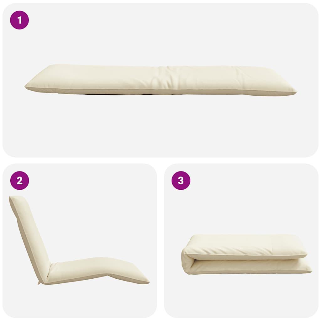 Folding Sun lounger Cream 175x54x8.5 cm Oxford Fabric