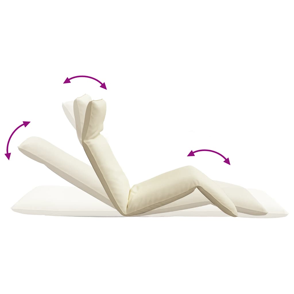 Folding Sun lounger Cream 175x54x8.5 cm Oxford Fabric