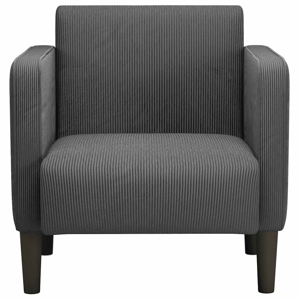 Sofa Chair with Armrests Dark Grey 54 cm Corduroy Fabric