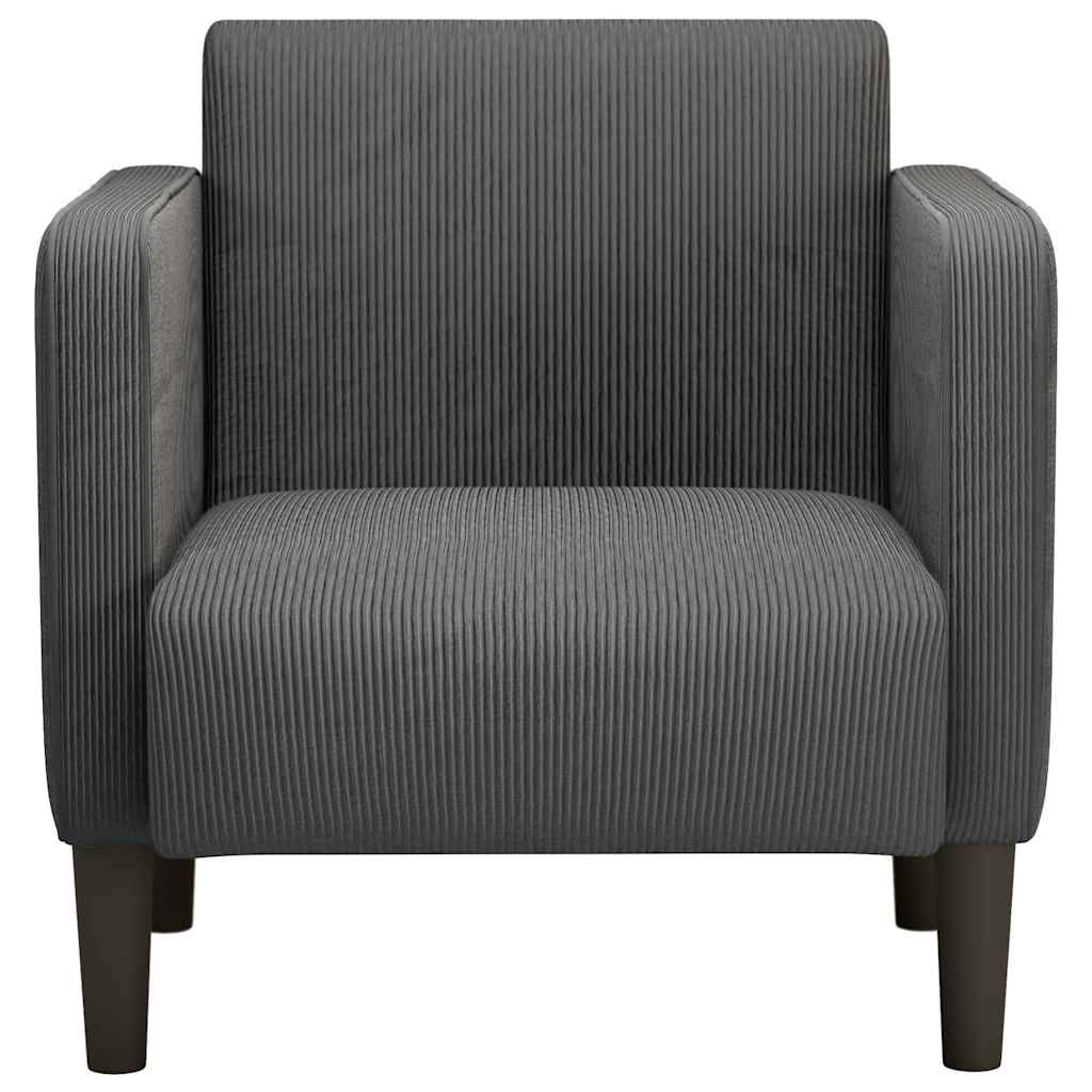 Sofa Chair with Armrests Dark Grey 54 cm Corduroy Fabric