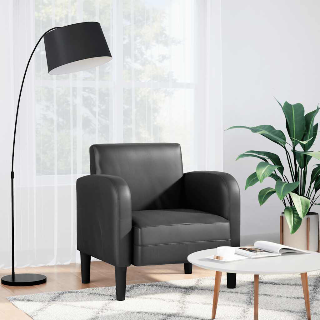 Sofa Chair with Armrests Black 54 cm Faux Leather