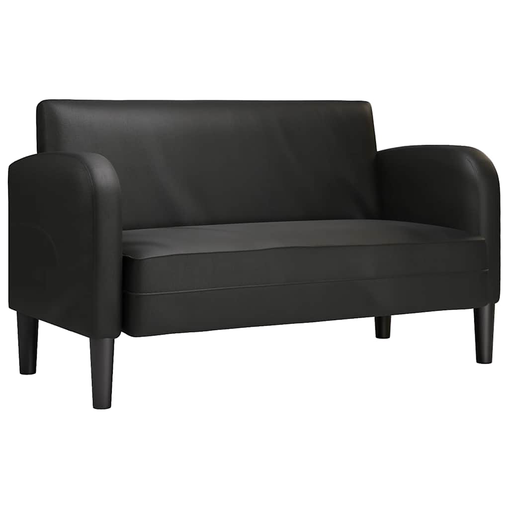 Loveseat Sofa Black 110 cm Faux Leather