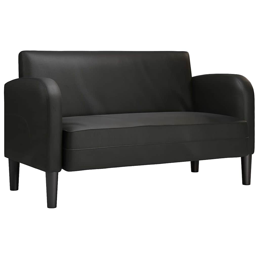 Loveseat Sofa Black 110 cm Faux Leather