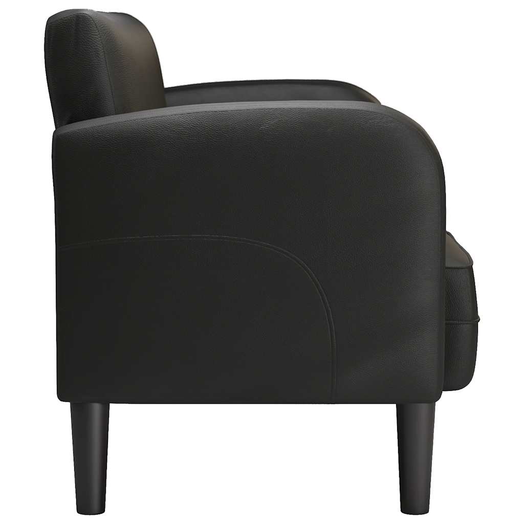 Loveseat Sofa Black 110 cm Faux Leather