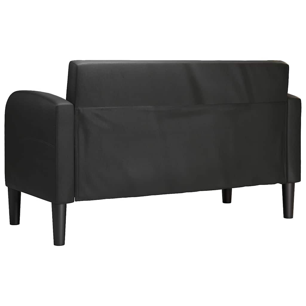 Loveseat Sofa Black 110 cm Faux Leather