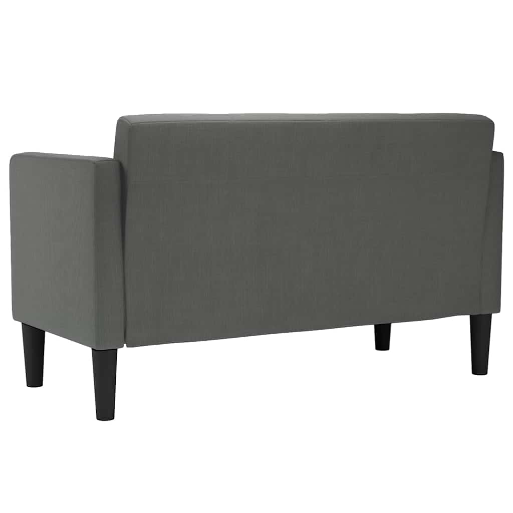 Loveseat Sofa Dark Grey 111 cm Fabric