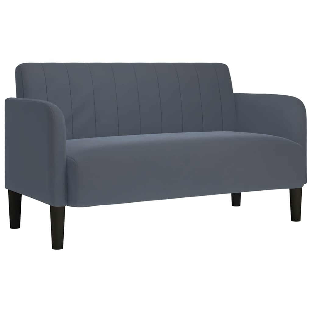 Loveseat Sofa Dark Grey 109 cm Velvet