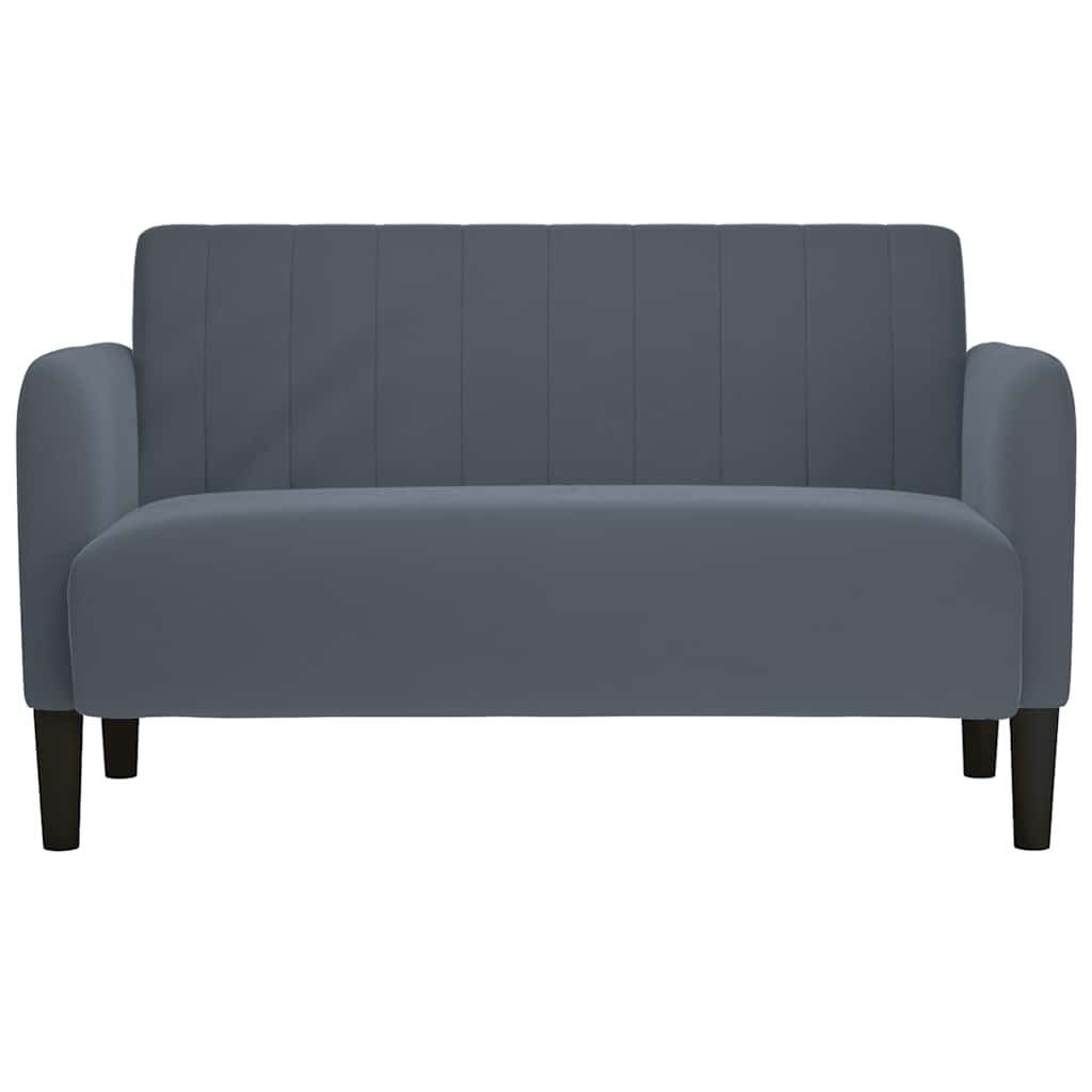Loveseat Sofa Dark Grey 109 cm Velvet