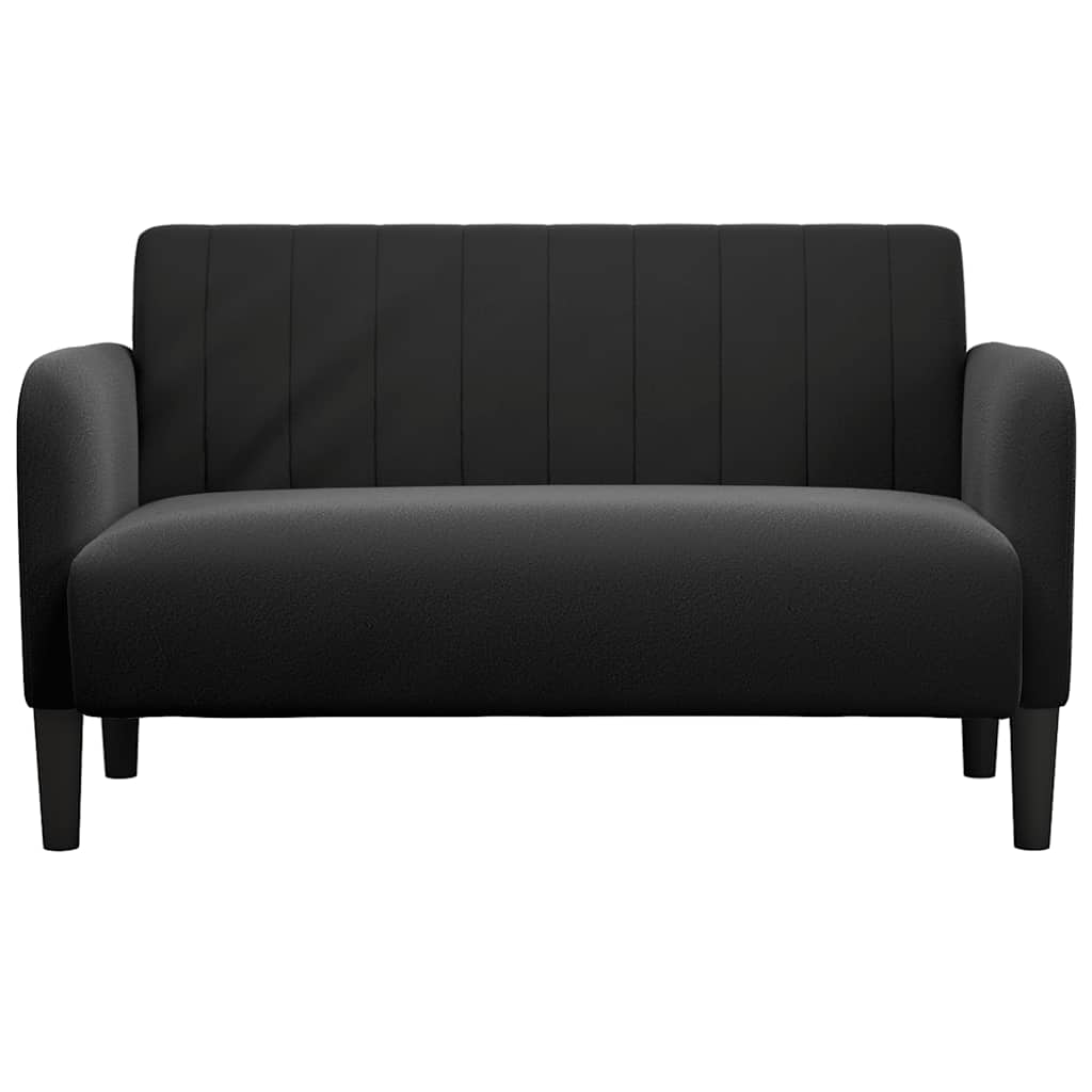 Loveseat Sofa Black 109 cm Velvet