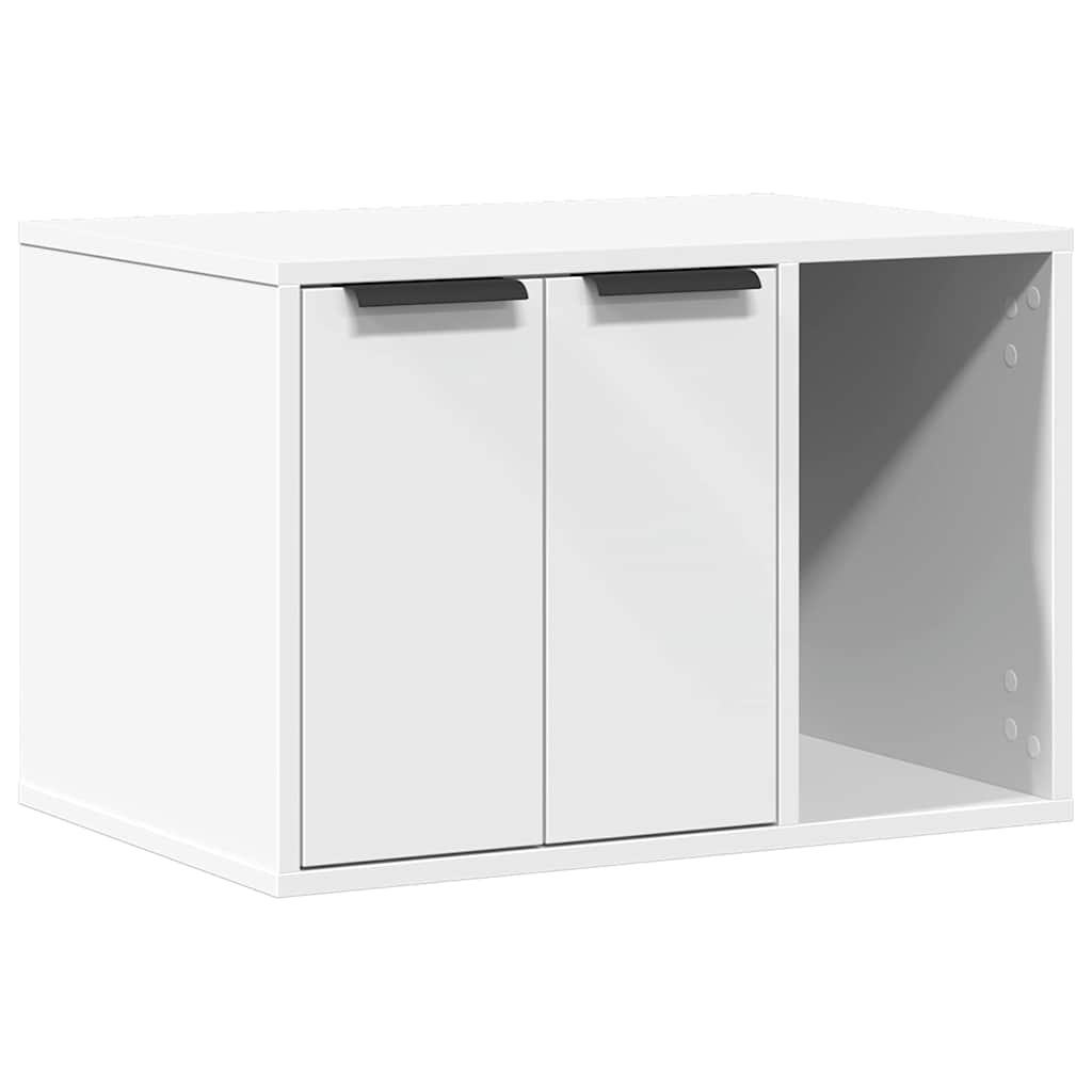 Cat Litter Box Enclosure White 60x40x40 cm Engineered Wood
