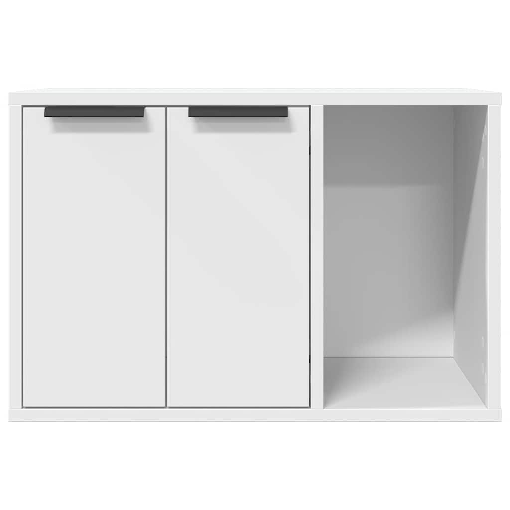 Cat Litter Box Enclosure White 60x40x40 cm Engineered Wood