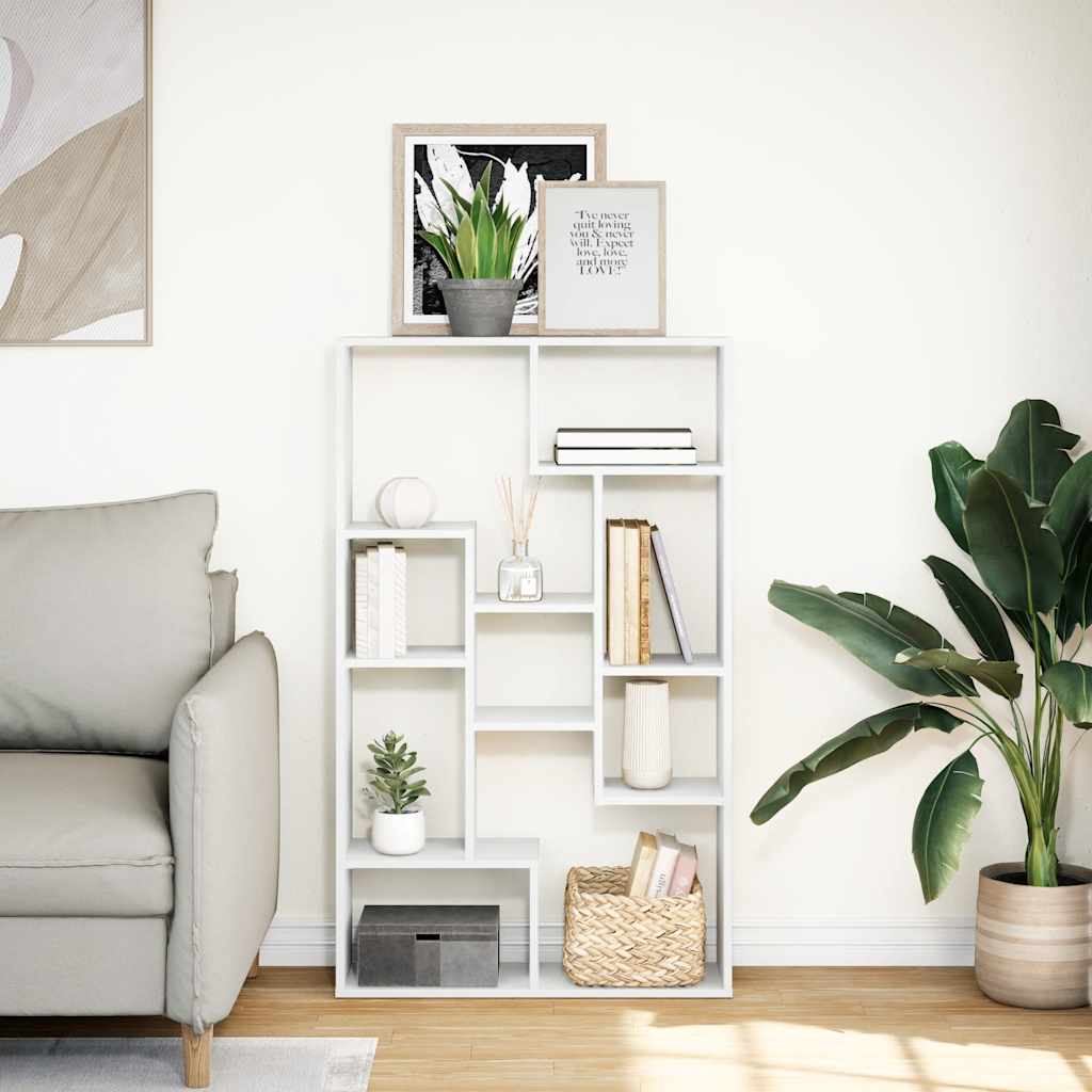 Bookcase White 72x20x120.5 cm Engineered Wood