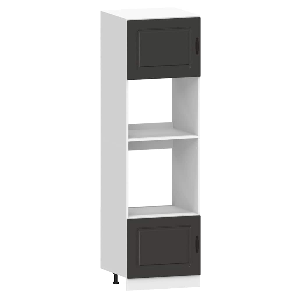 7 Piece Kitchen Cabinet Set "Kalmar" Black Engineered Wood