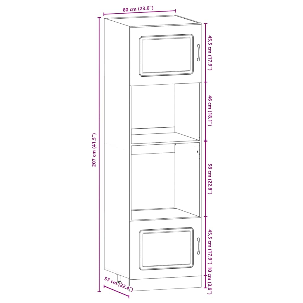 7 Piece Kitchen Cabinet Set "Kalmar" High Gloss White Engineered Wood