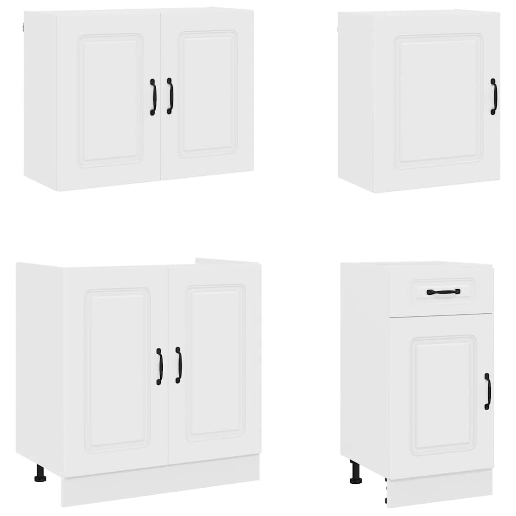 7 Piece Kitchen Cabinet Set Kalmar White Engineered Wood