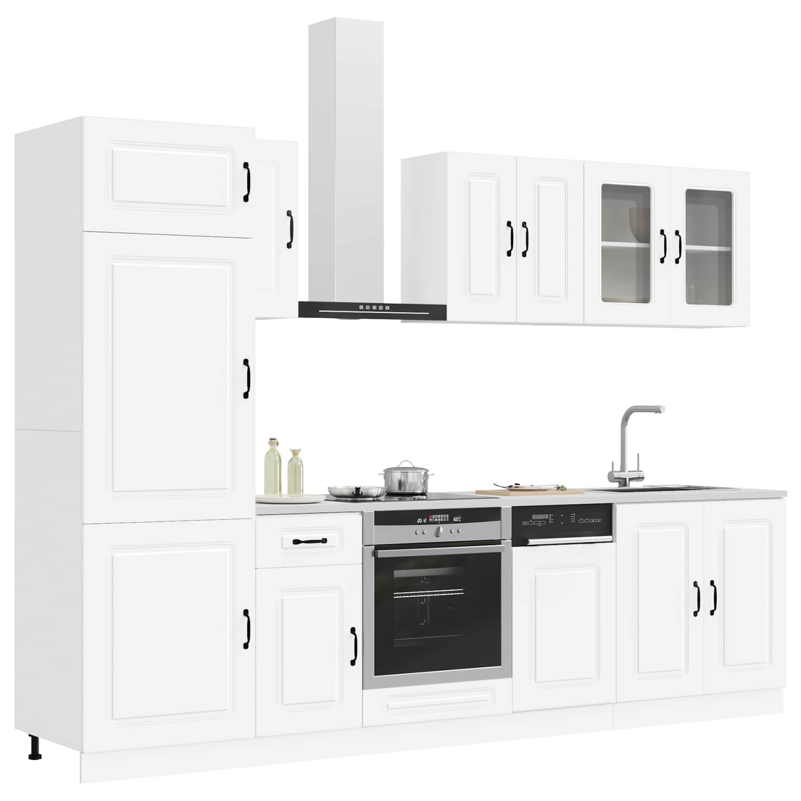 8 Piece Kitchen Cabinet Set Kalmar White Engineered Wood