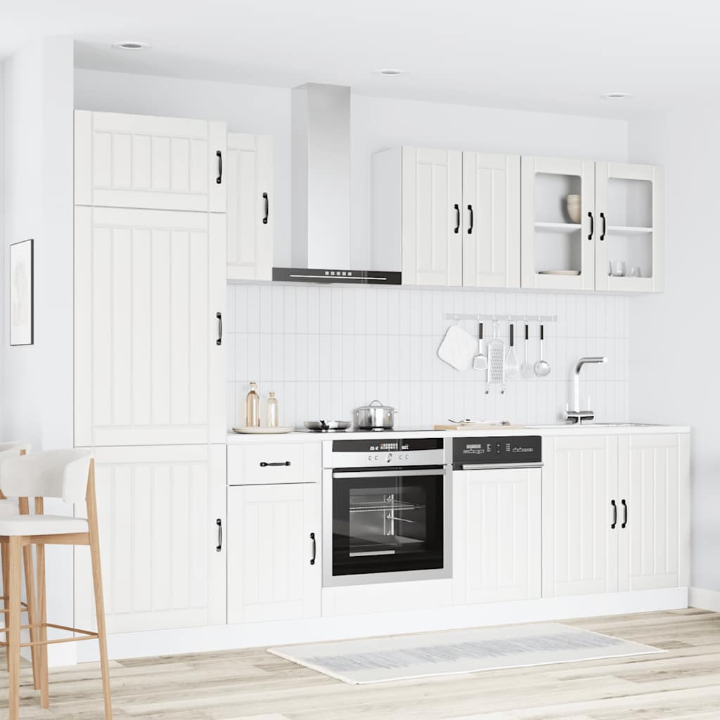 8 Piece Kitchen Cabinet Set Lucca White Engineered Wood