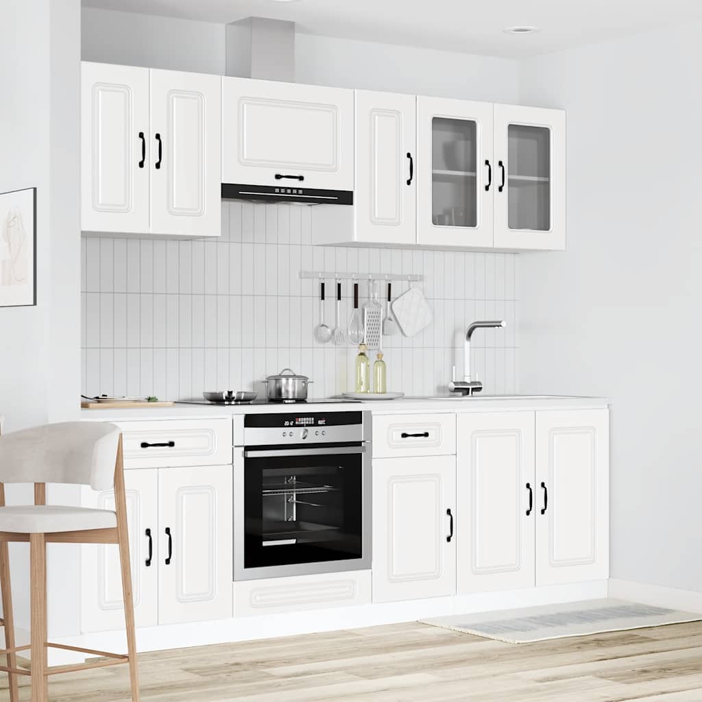 8 Piece Kitchen Cabinet Set Kalmar White Engineered Wood