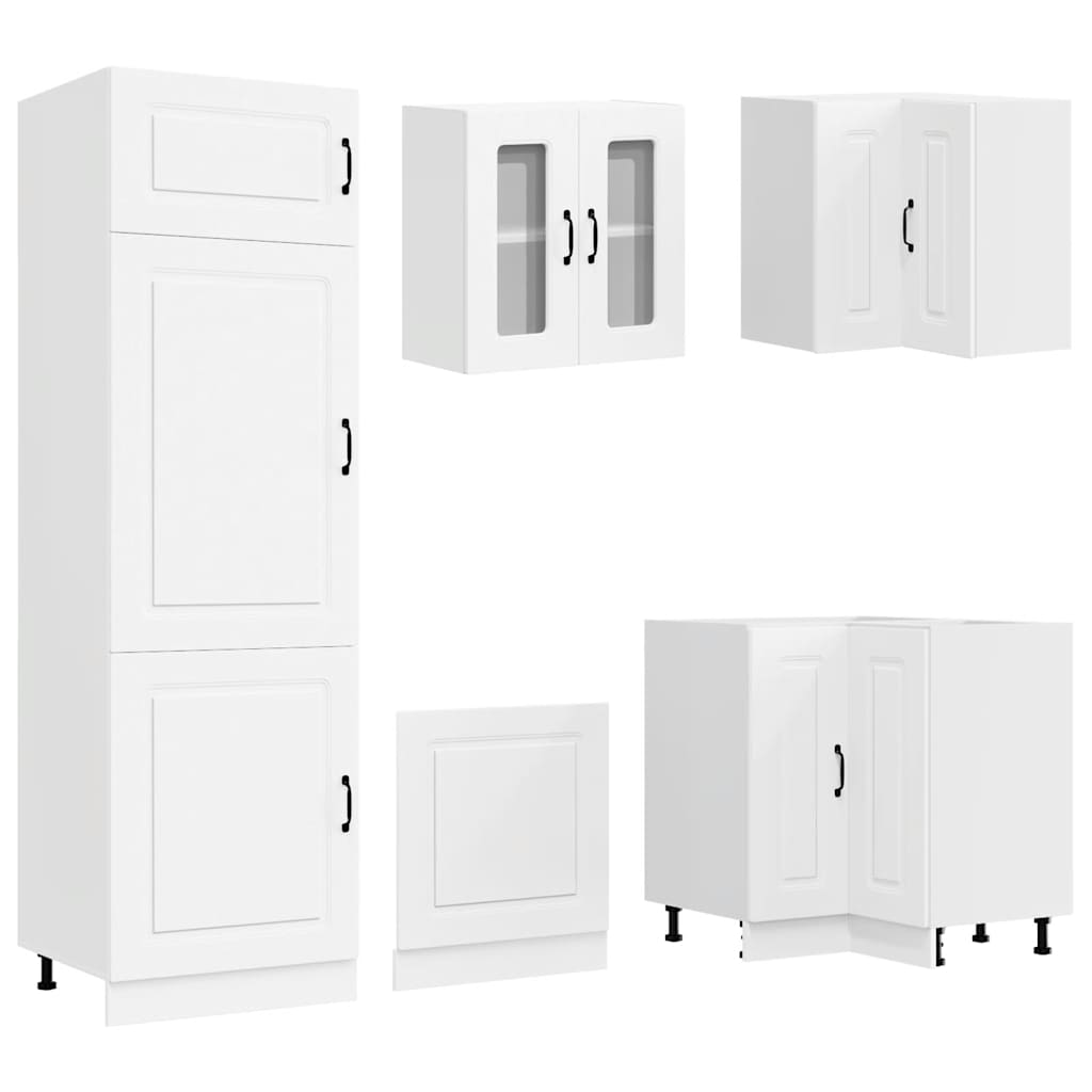 14 Piece Kitchen Cabinet Set Kalmar White Engineered Wood