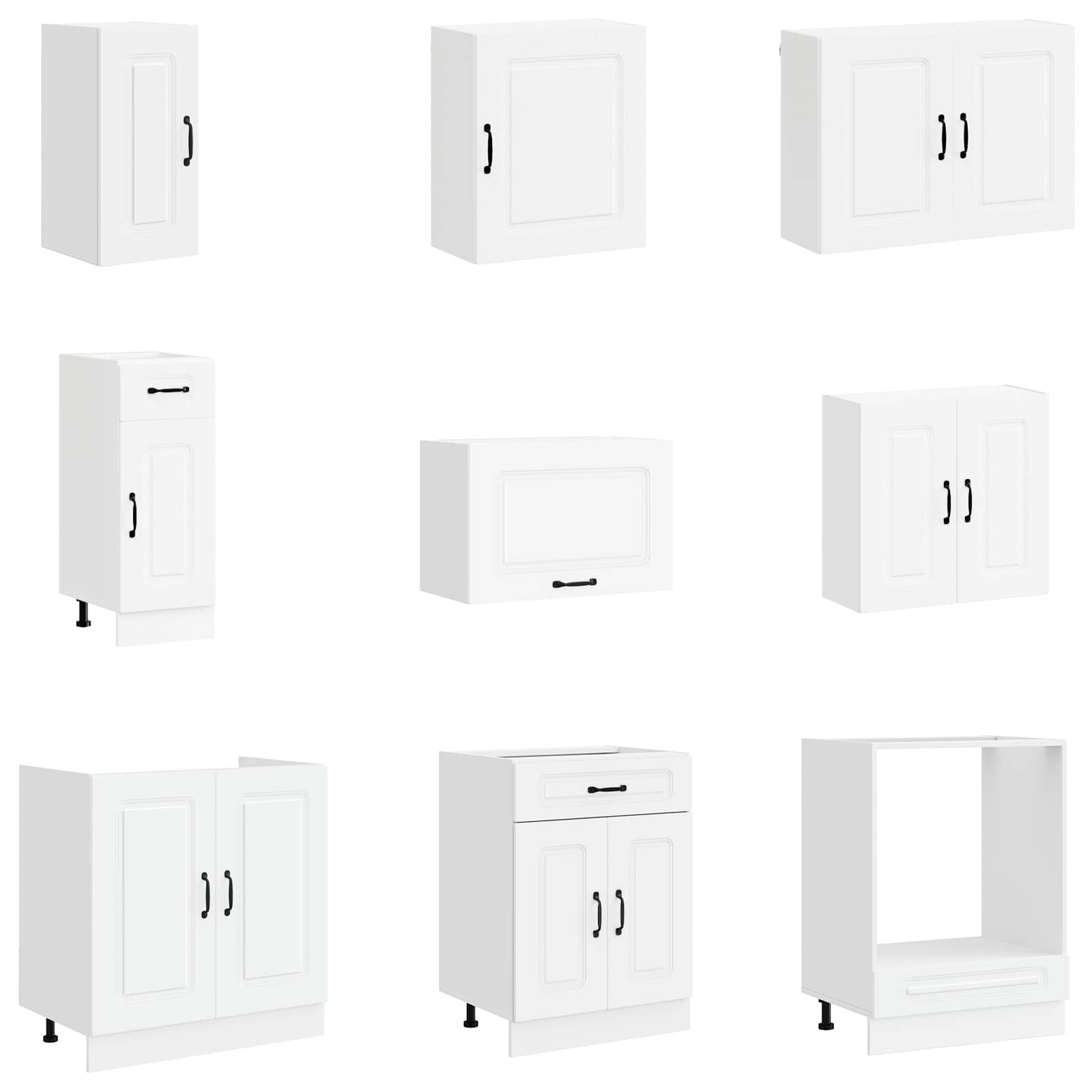 14 Piece Kitchen Cabinet Set Kalmar White Engineered Wood