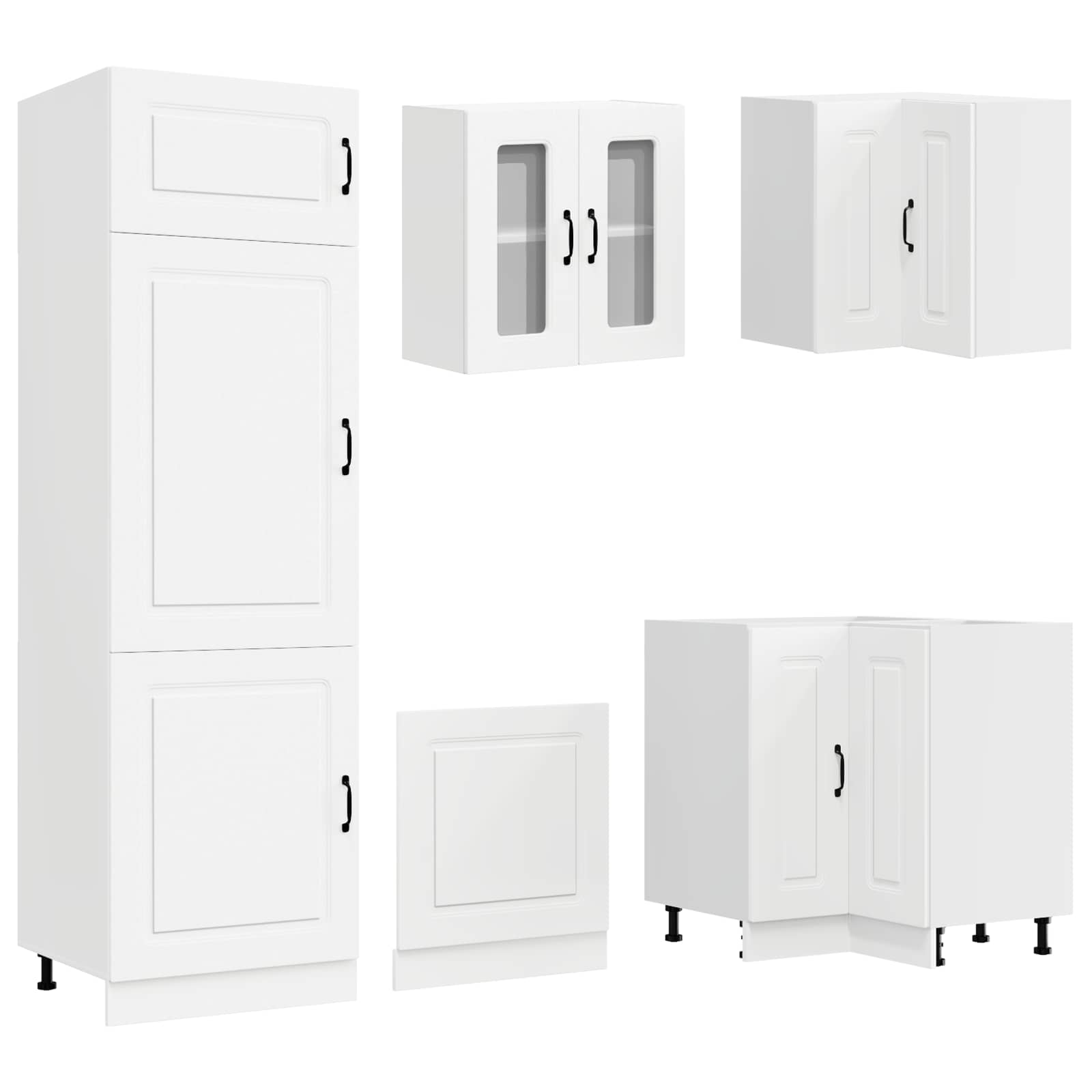 14 Piece Kitchen Cabinet Set Kalmar White Engineered Wood