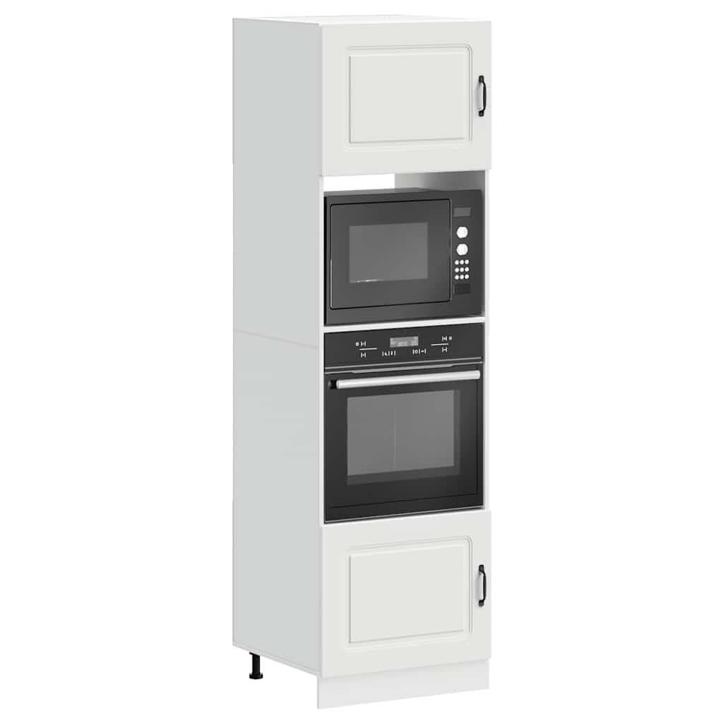 Oven Cabinets 2 pcs Kalmar White Engineered Wood