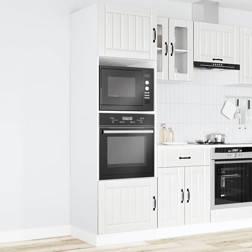 Oven Cabinets 2 pcs Lucca White Engineered Wood
