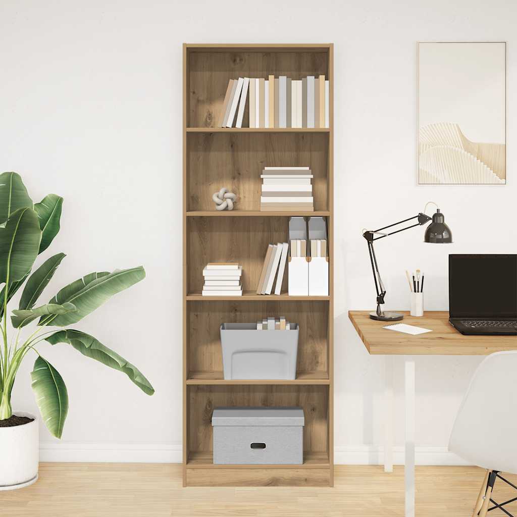 Bookcase Artisian Oak 60x24x176 cm Engineered Wood