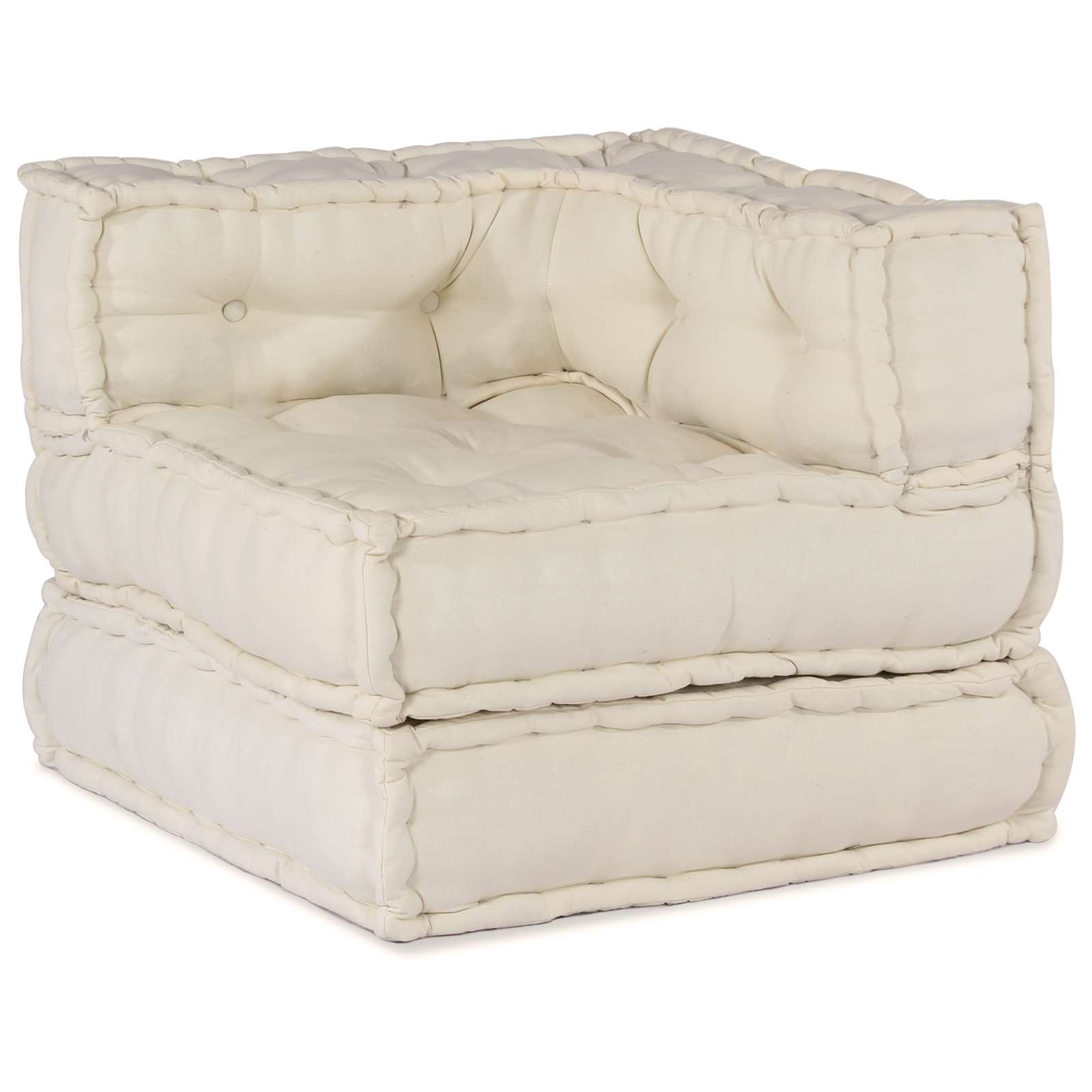 Modular Sofa Unit 3 pcs Cream Fabric
