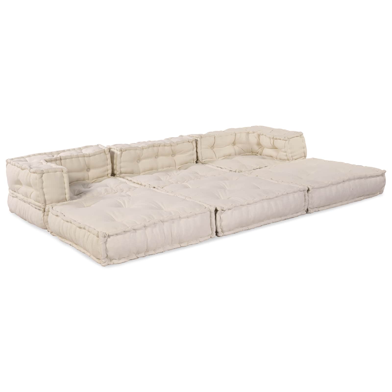 Modular Sofa Unit 3 pcs Cream Fabric