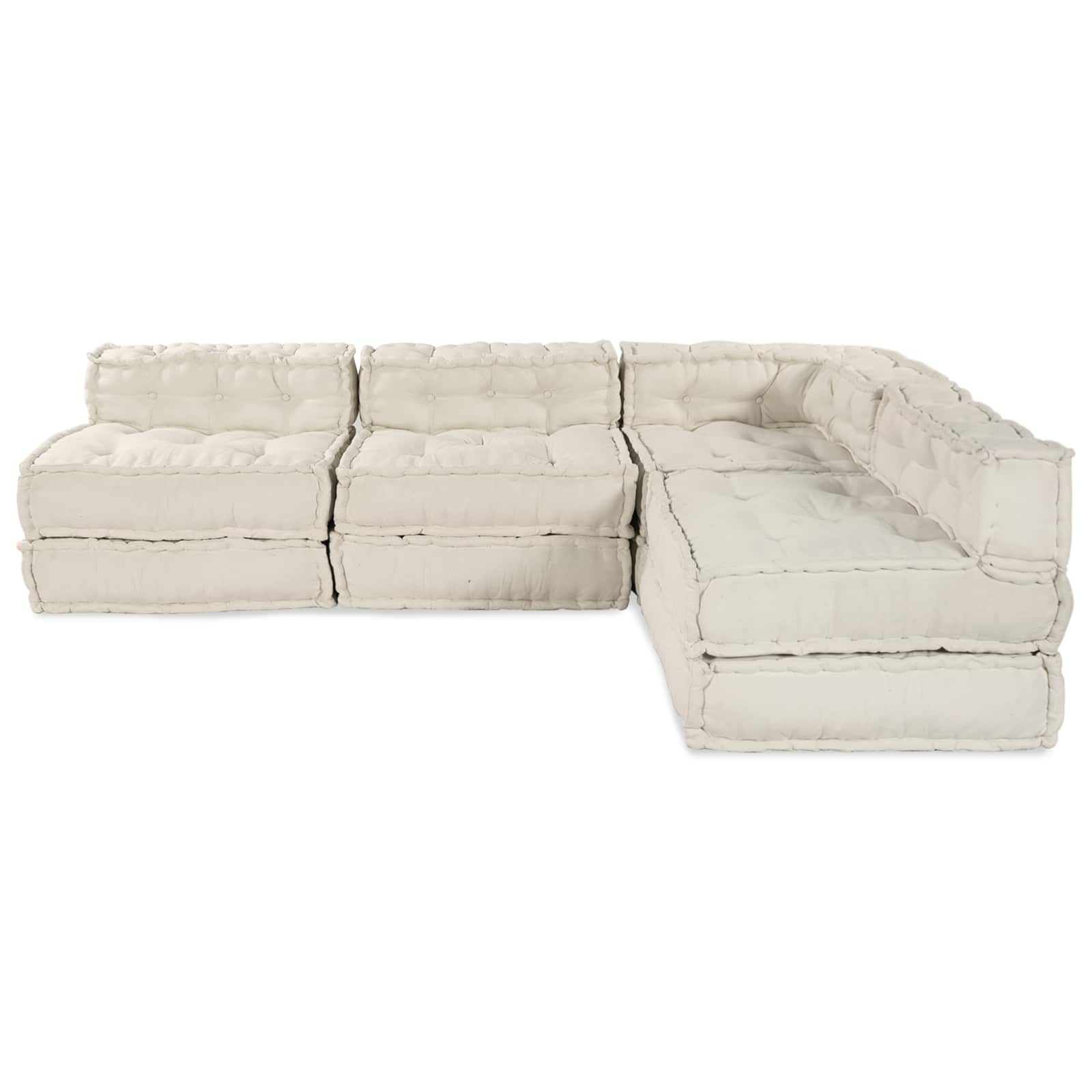 Modular Sofa Unit 4 pcs Cream Fabric