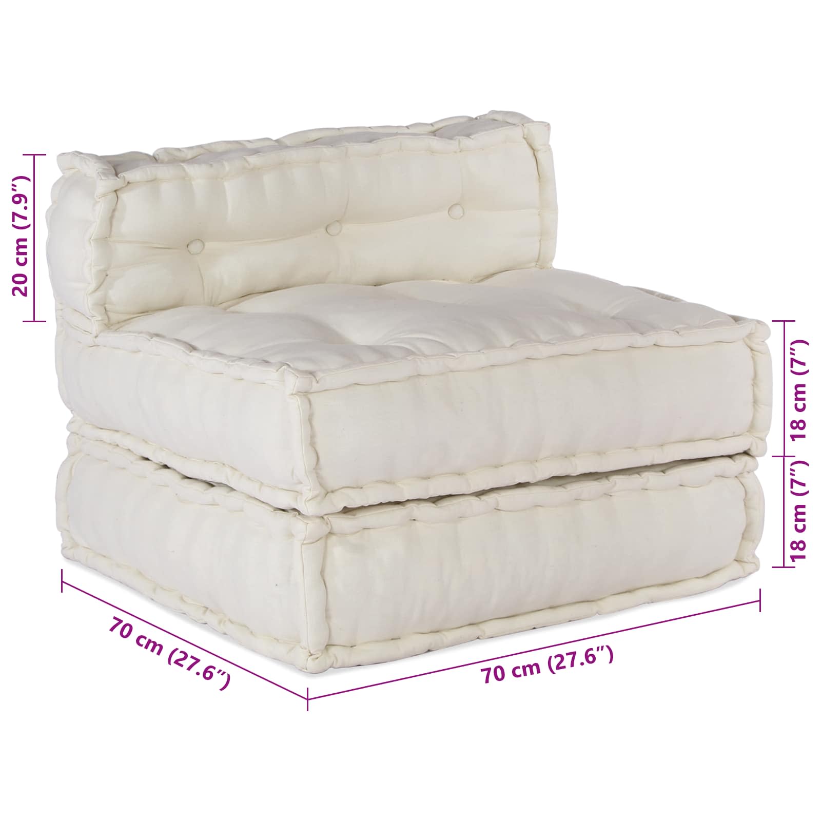 Modular Sofa Unit 4 pcs Cream Fabric