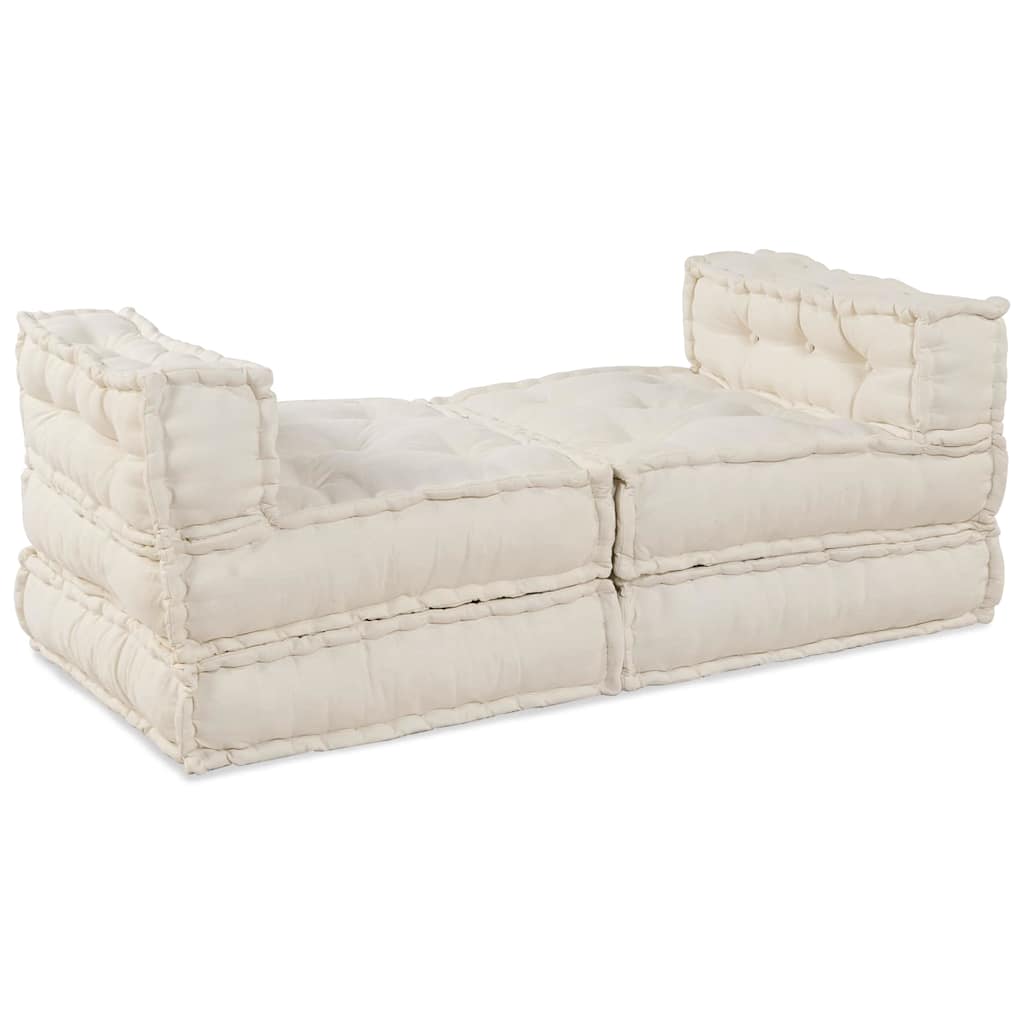 Modular Sofa Unit 4 pcs Cream Fabric