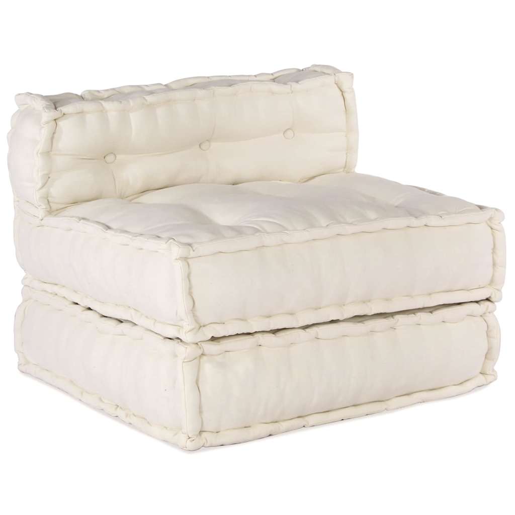 Modular Sofa Unit 4 pcs Cream Fabric
